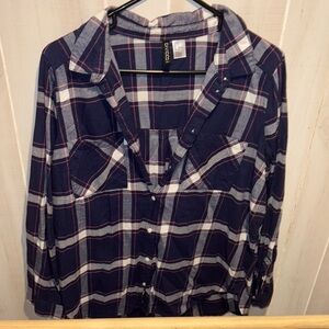 H&M Blue and Red Plaid Shirt